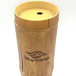 Disney Cruise Line Bamboo Souvenir Tumbler Unisex Tan Plastic Tiki Cup Lid
